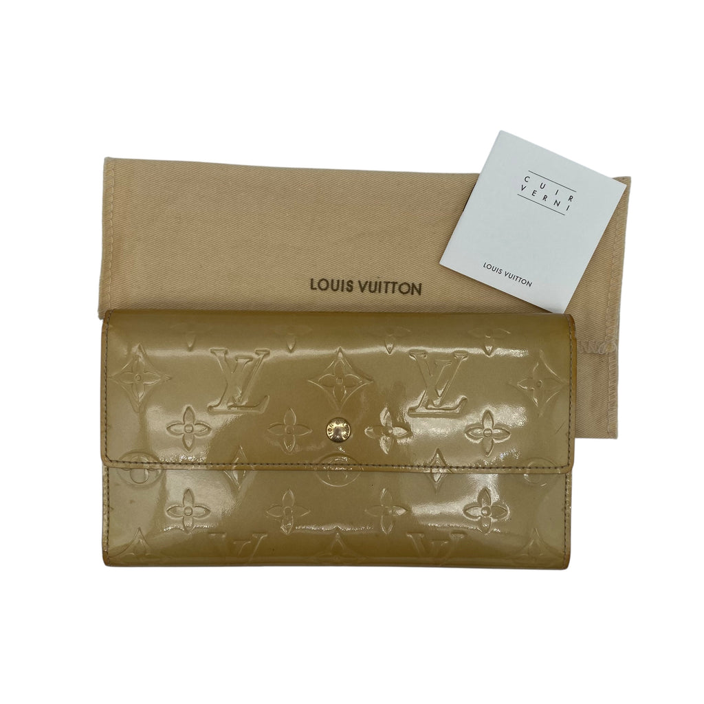 Portefeuille Louis Vuitton International Vernis dorée