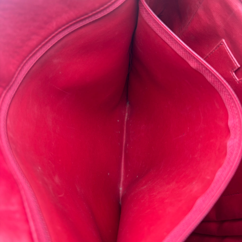 Sac Cabas Chanel Vintage Cuir d’Agneau Rouge Matelassé