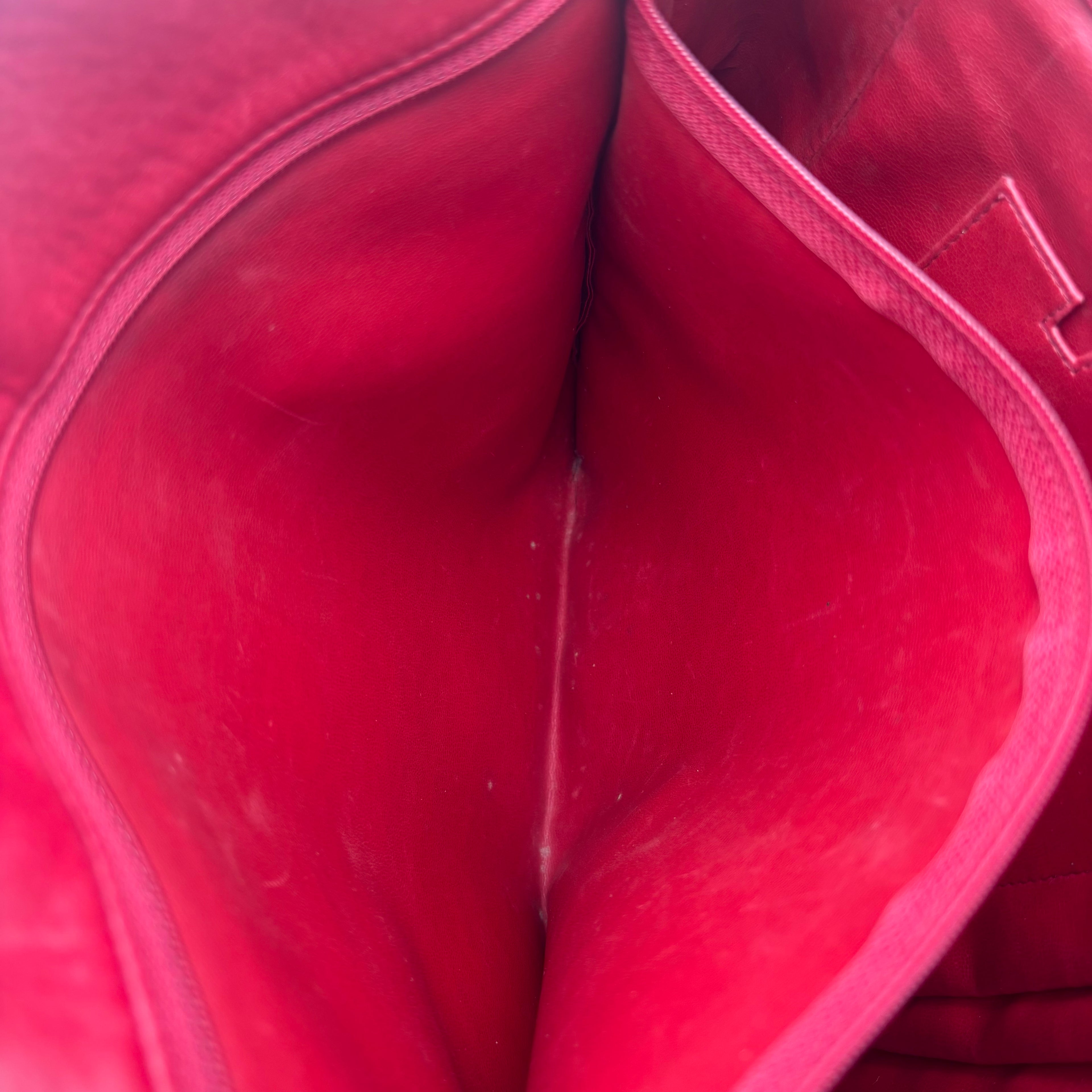 Sac Cabas Chanel Vintage Cuir d’Agneau Rouge Matelassé