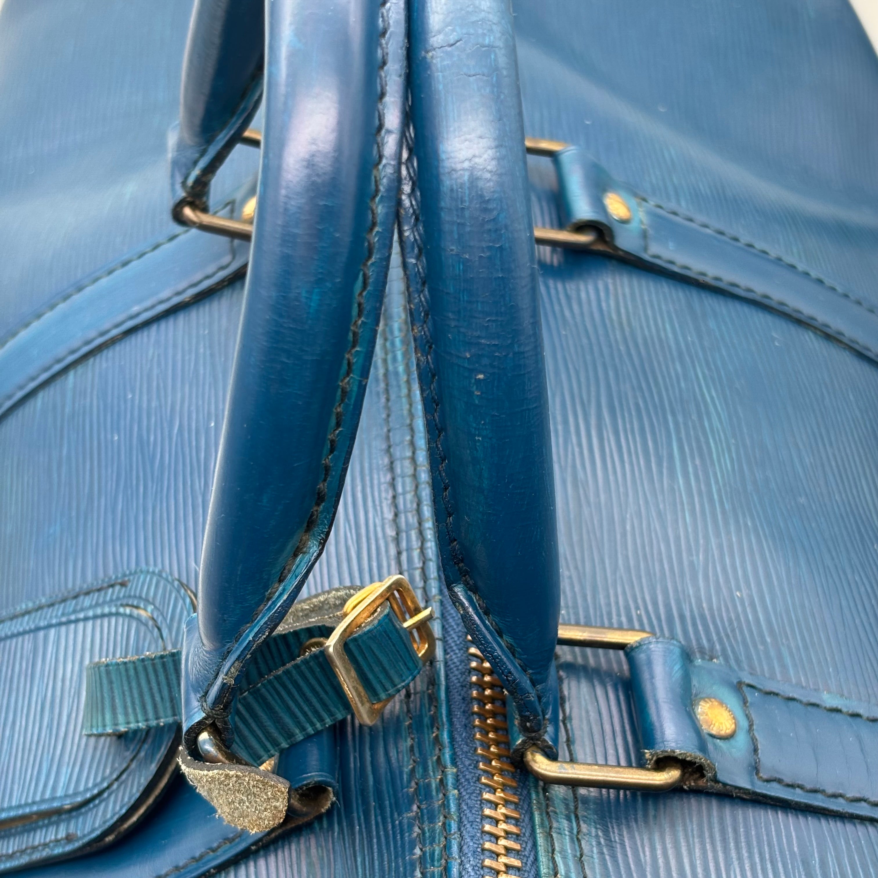 Louis Vuitton Keepall 55 Cuir Epi Bleu