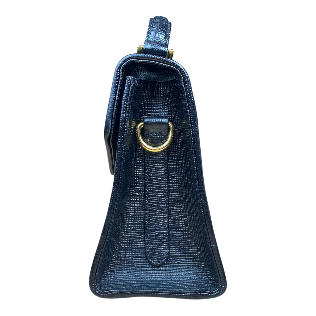 Sac Courrèges Trapeze — Cuir Texturé Noir