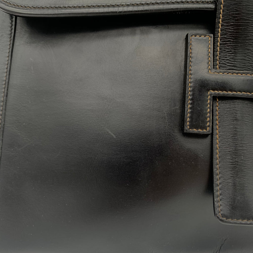 Pochette Hermès Jige Elan 29 Cuir Box Noir