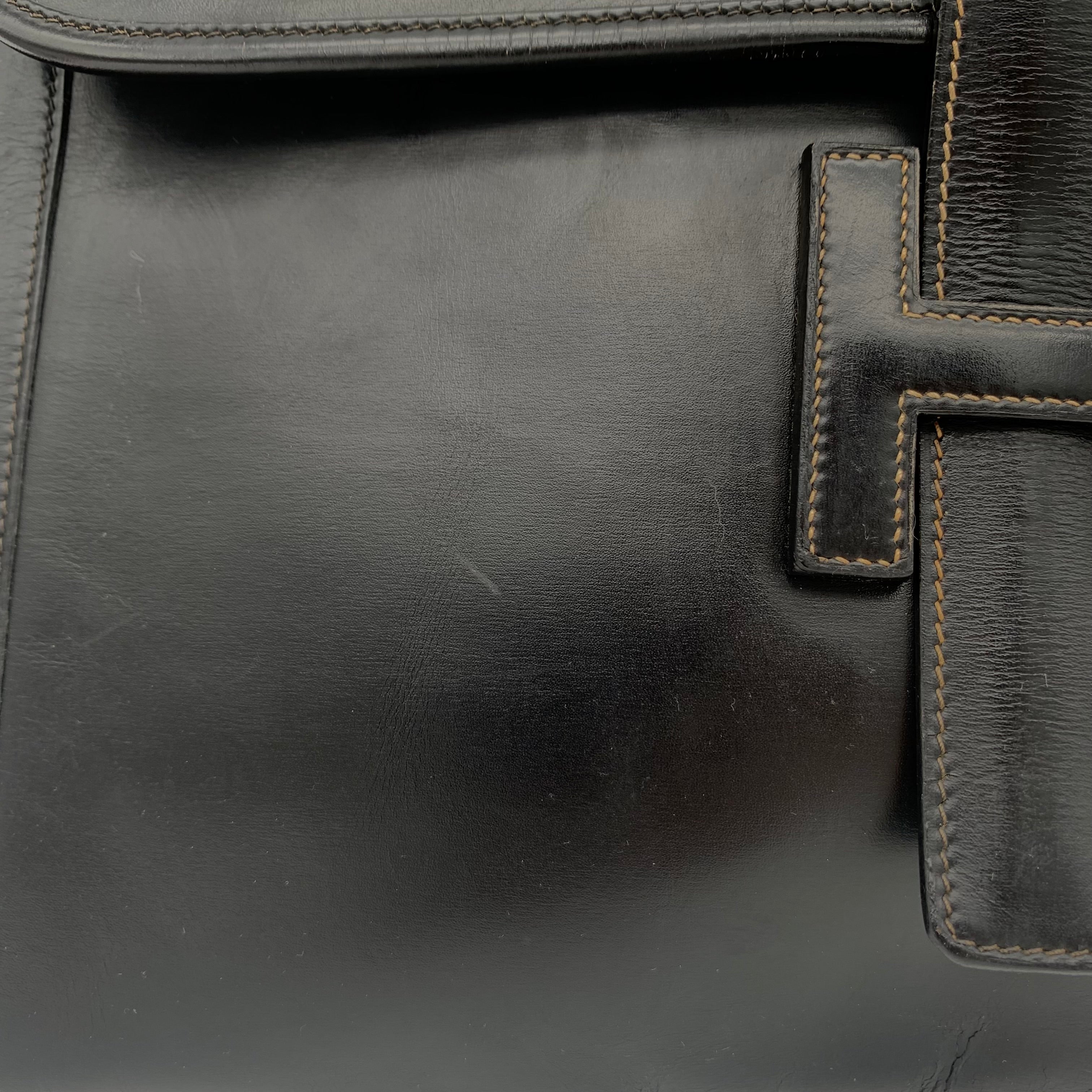 Pochette Hermès Jige Elan 29 Cuir Box Noir