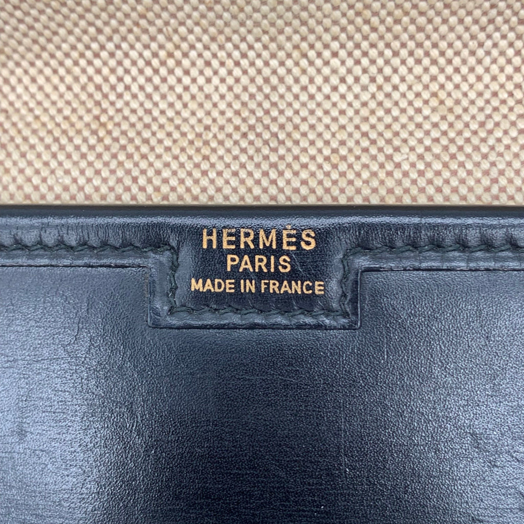 Pochette Hermès Jige Elan 29 Cuir Box Noir