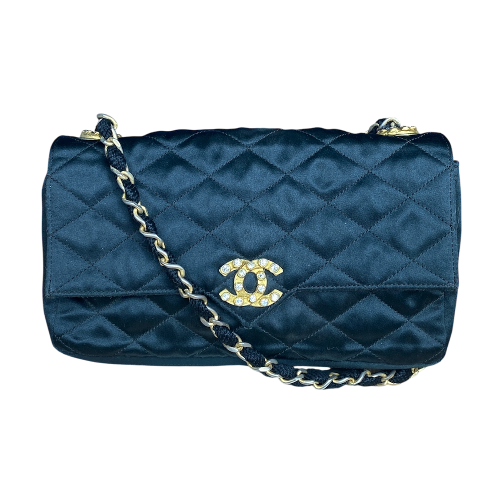Sac Chanel Vintage Nylon Noir & Strass