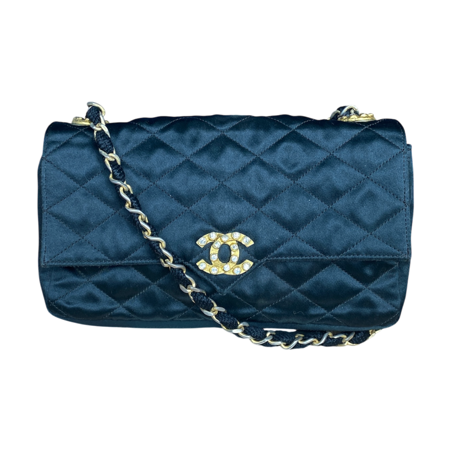 Sac Chanel Vintage Nylon Noir & Strass