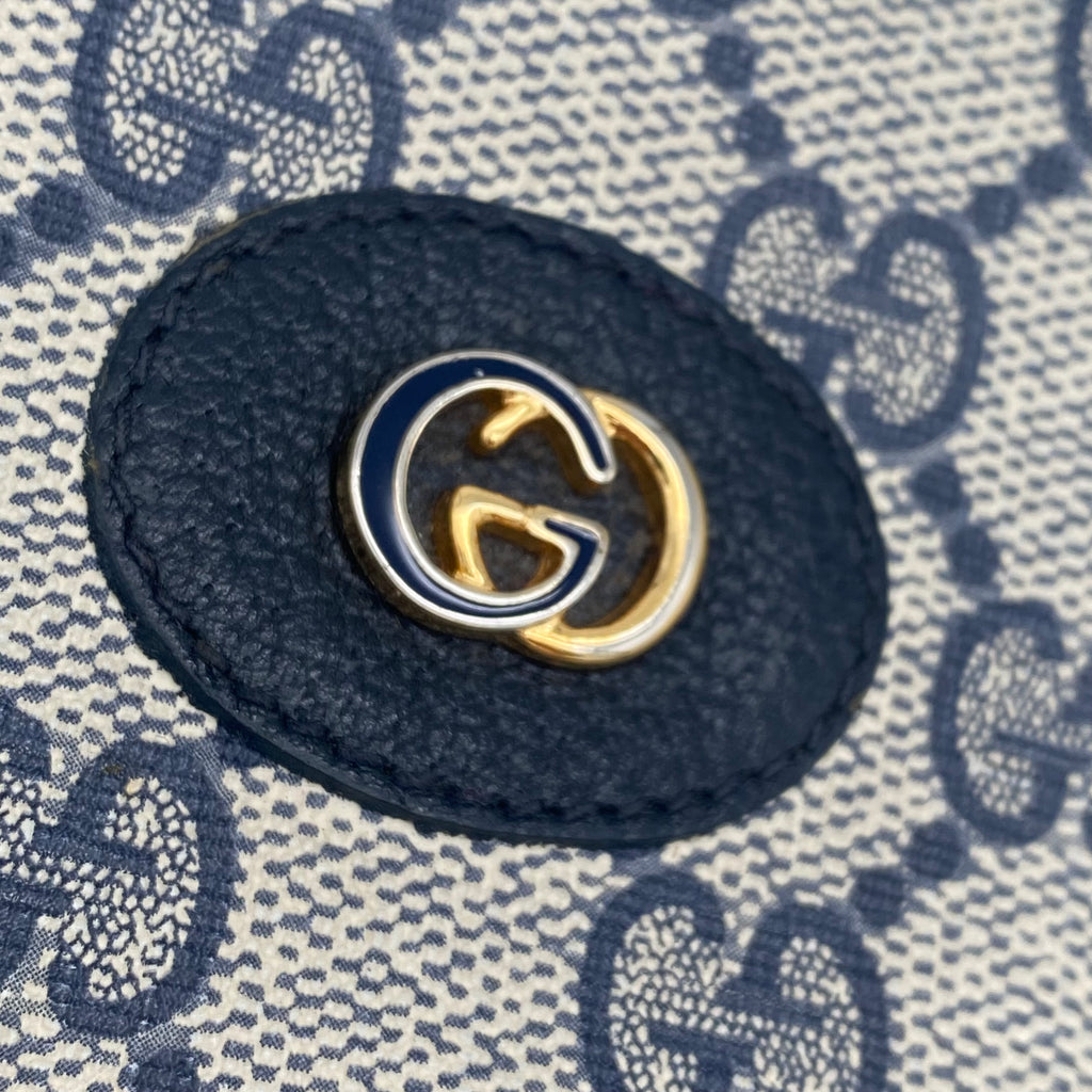 Pochette Gucci GG Supreme Interlocking G Bleu Marine