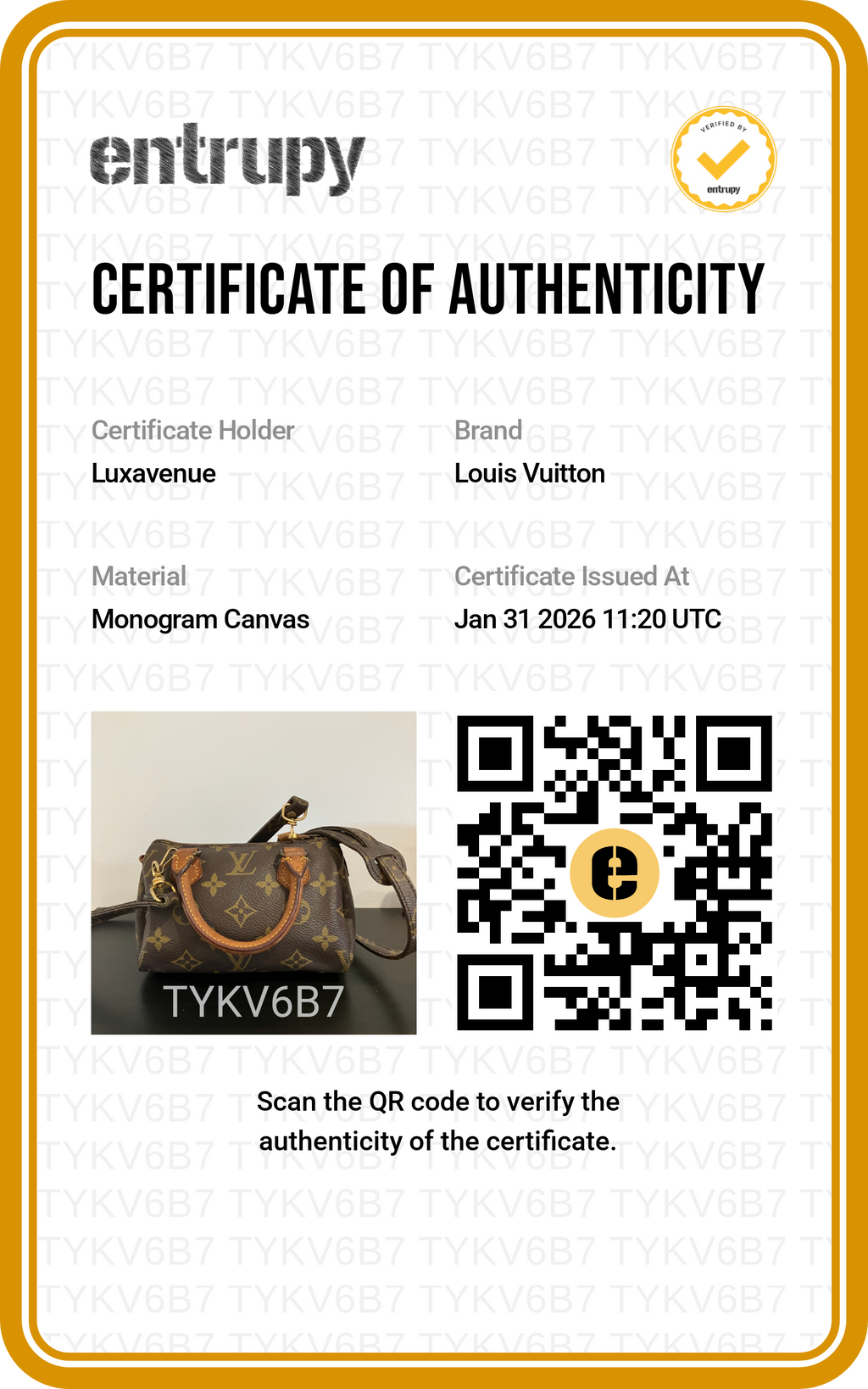 Louis Vuitton Speedy Nano Bandoulière - Certifié Entrupy