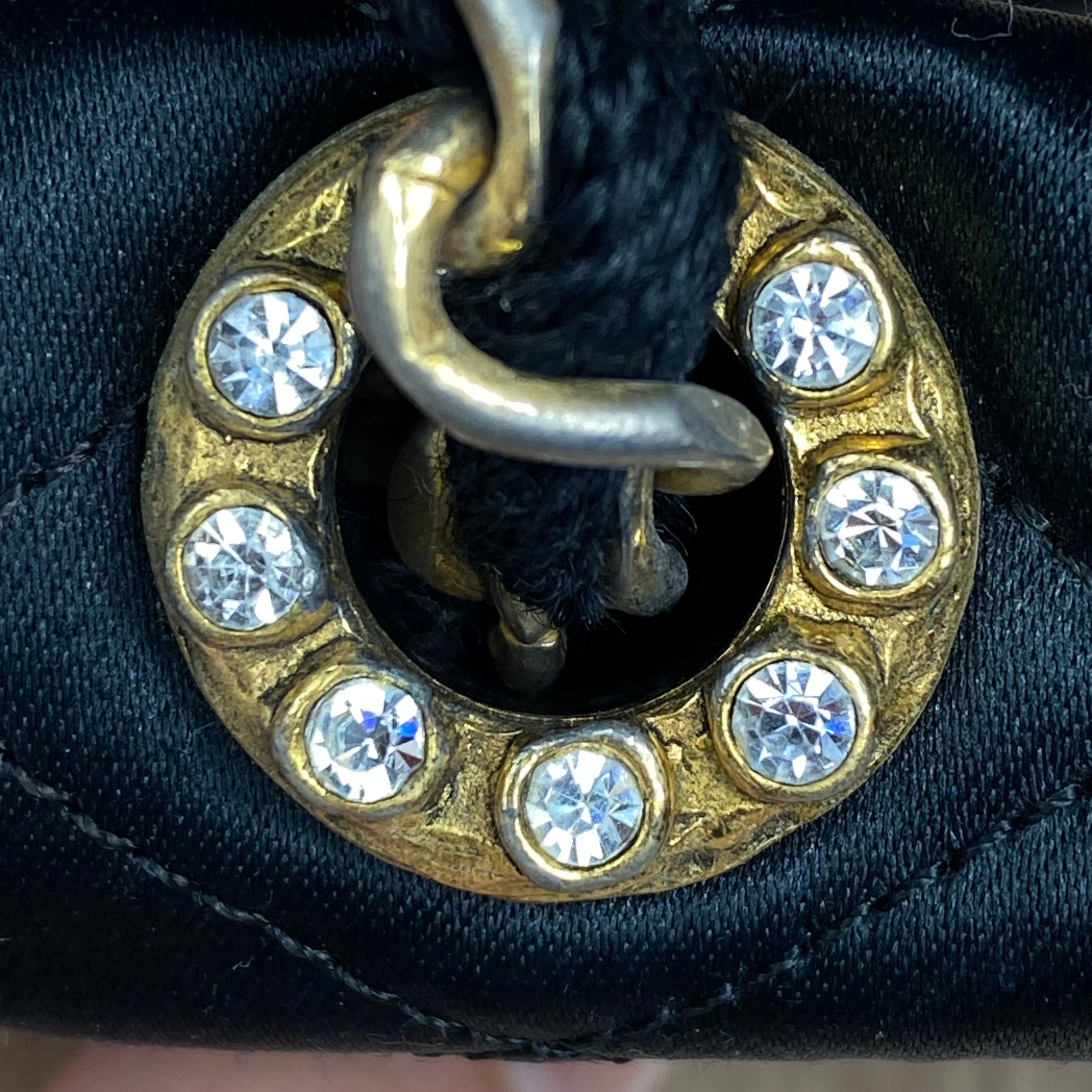 Sac Chanel Vintage Nylon Noir & Strass
