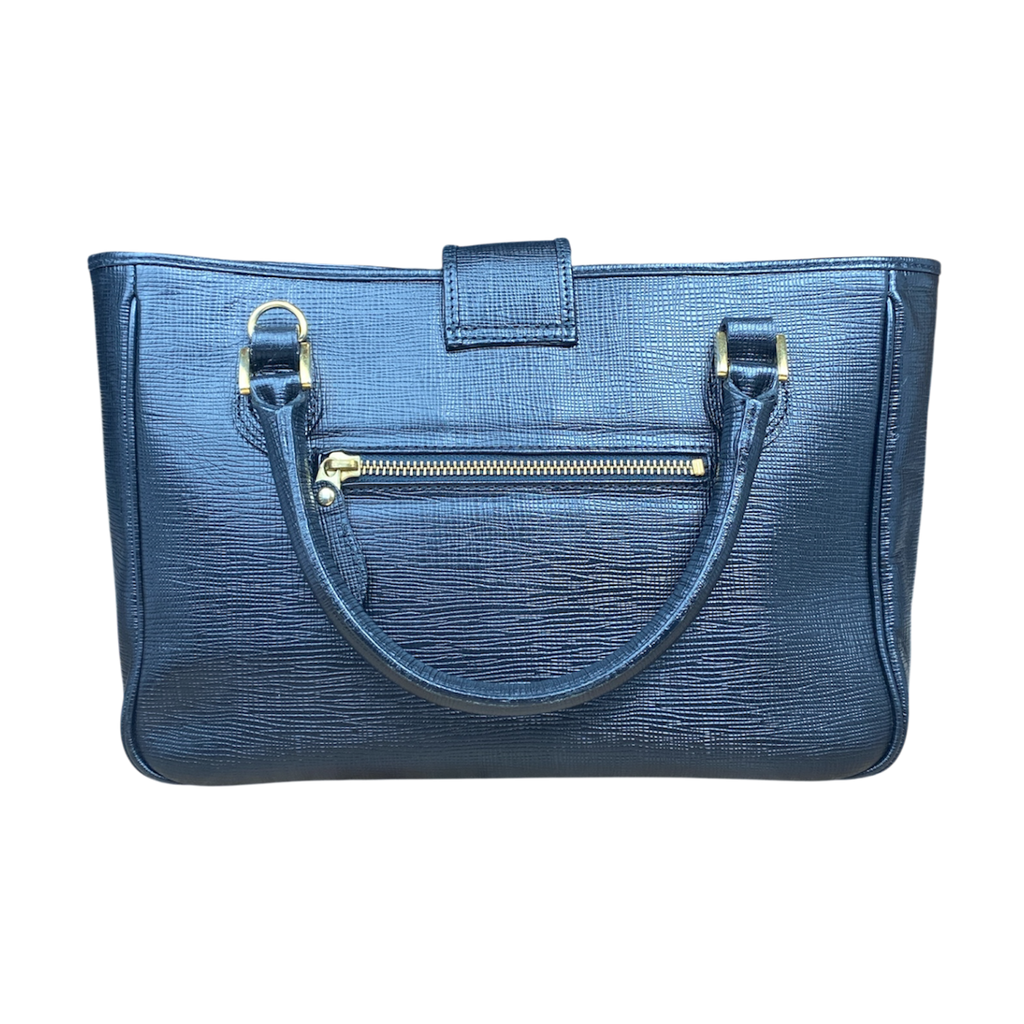 Sac Courrèges Vintage — Cuir Texturé Noir & Bijouterie Dorée