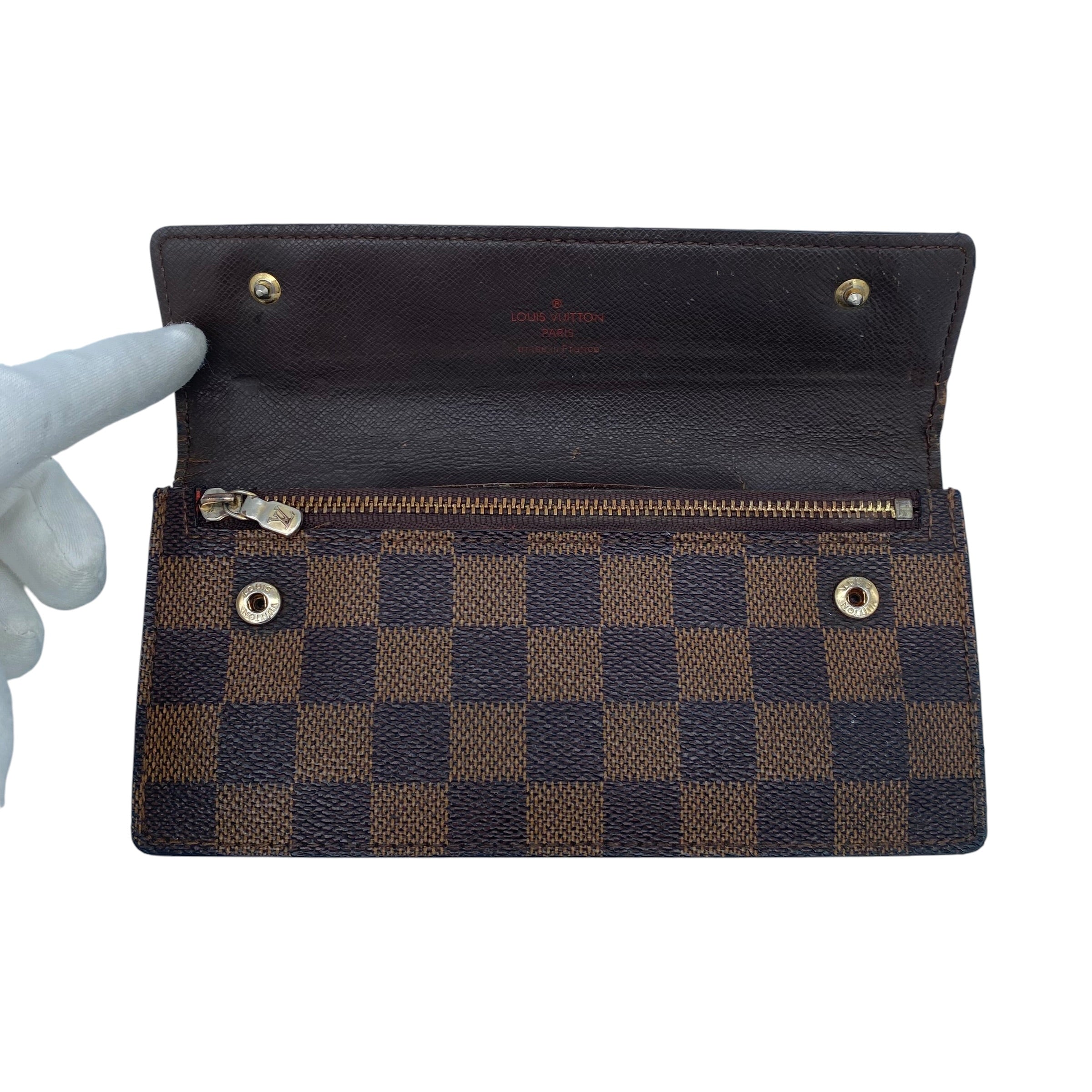 Portefeuille Louis Vuitton Accordéon Damier Ébène  full set