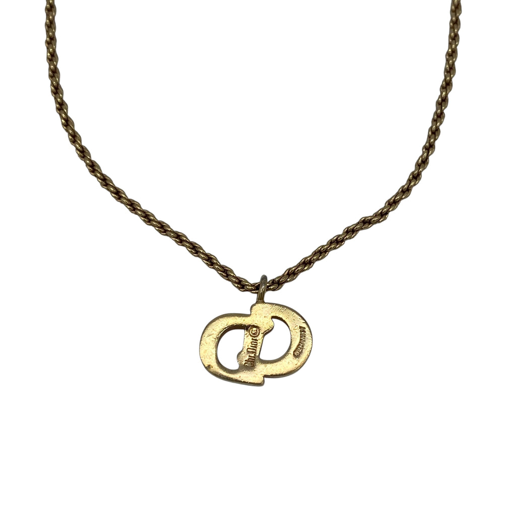 Bracelet Christian Dior Pendentif CD Logo Doré Vintage