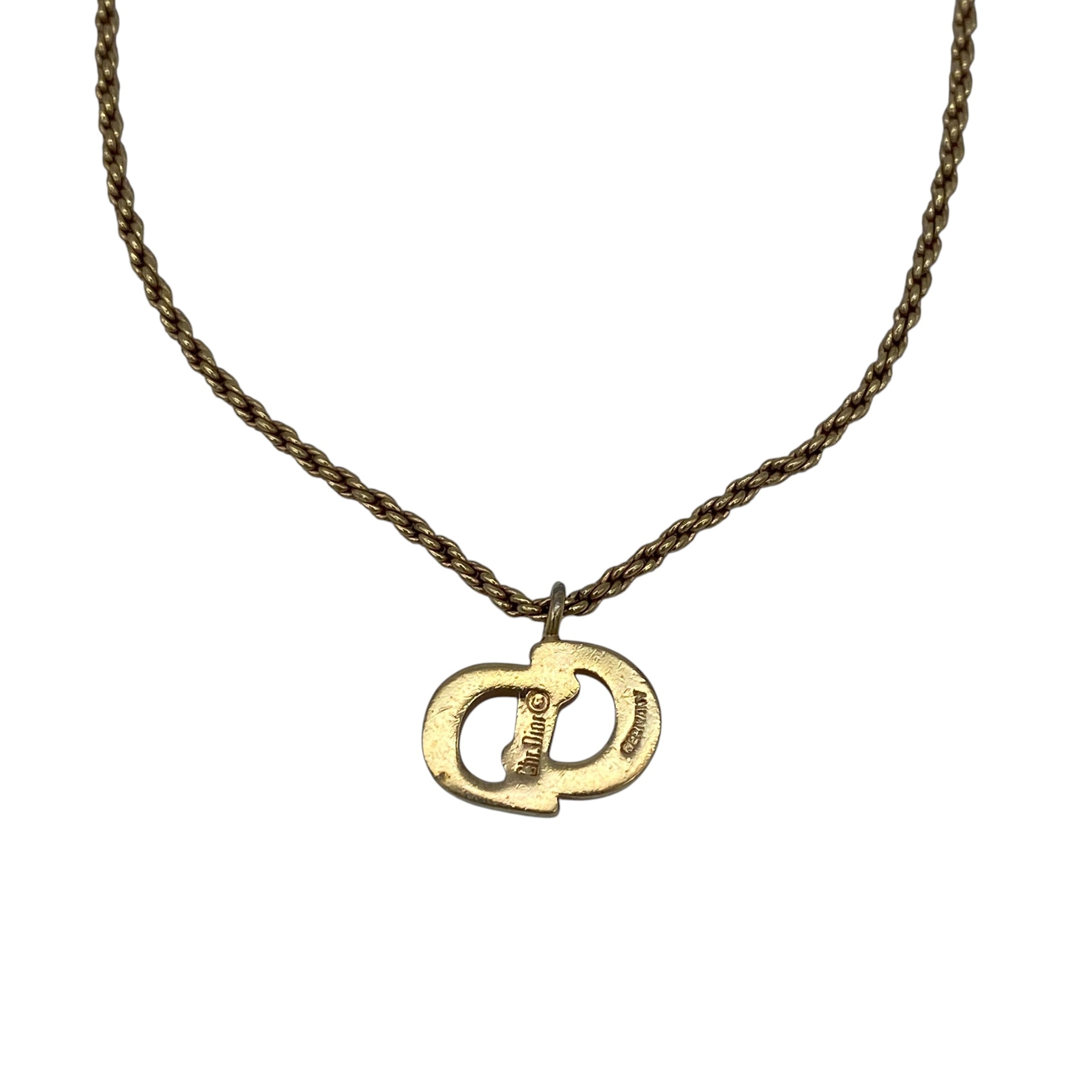 Bracelet Christian Dior Pendentif CD Logo Doré Vintage