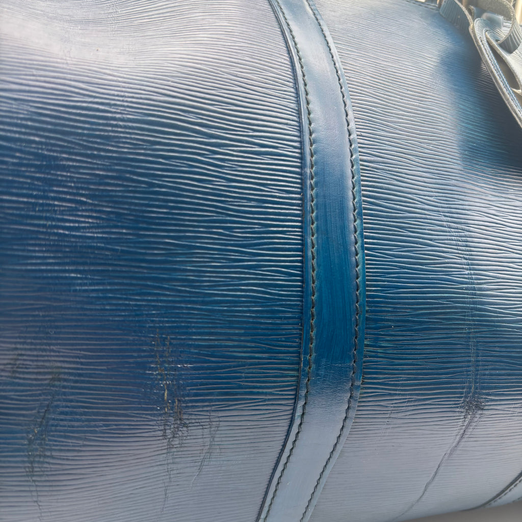 Louis Vuitton Keepall 55 Cuir Epi Bleu