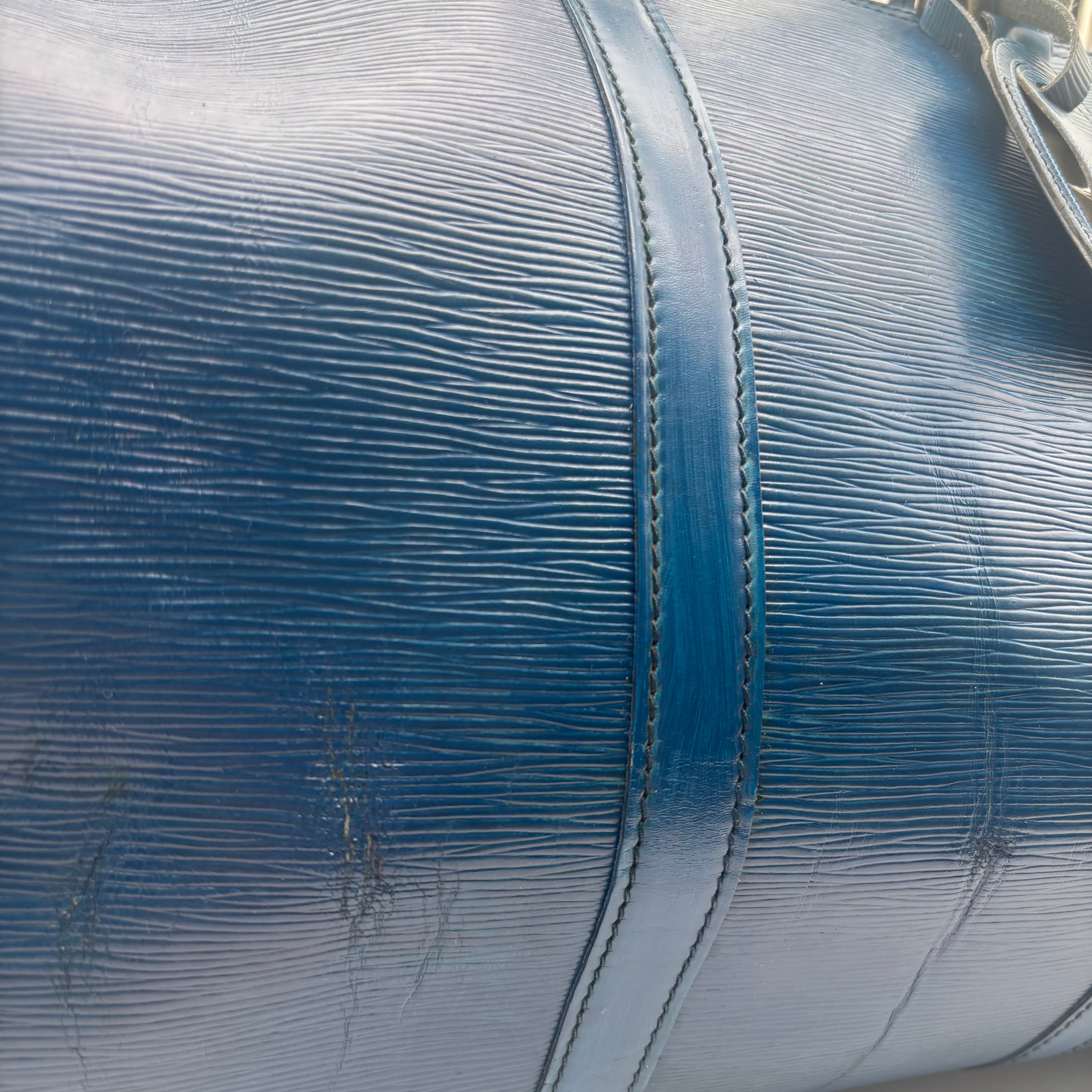 Louis Vuitton Keepall 55 Cuir Epi Bleu
