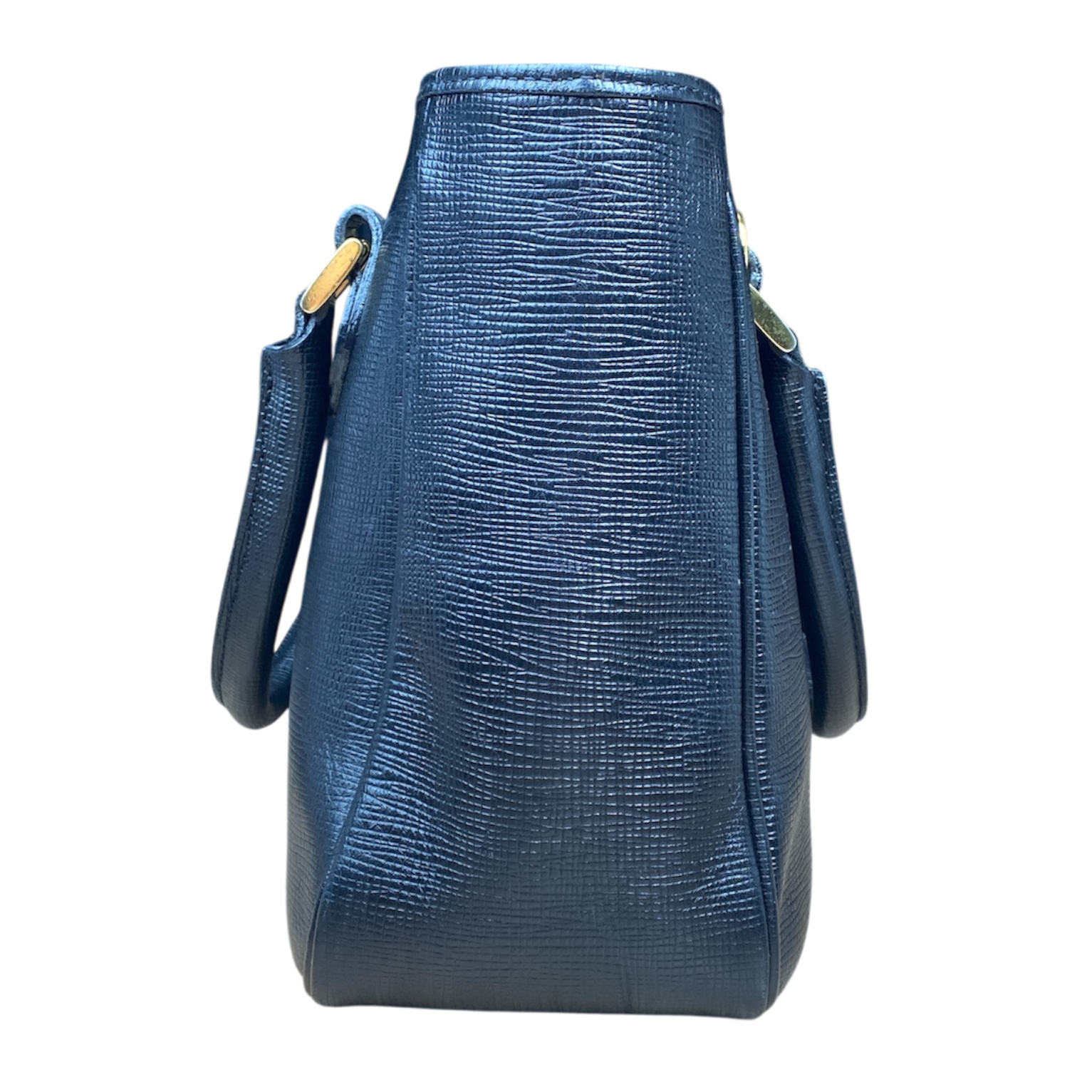 Sac Courrèges Vintage — Cuir Texturé Noir & Bijouterie Dorée