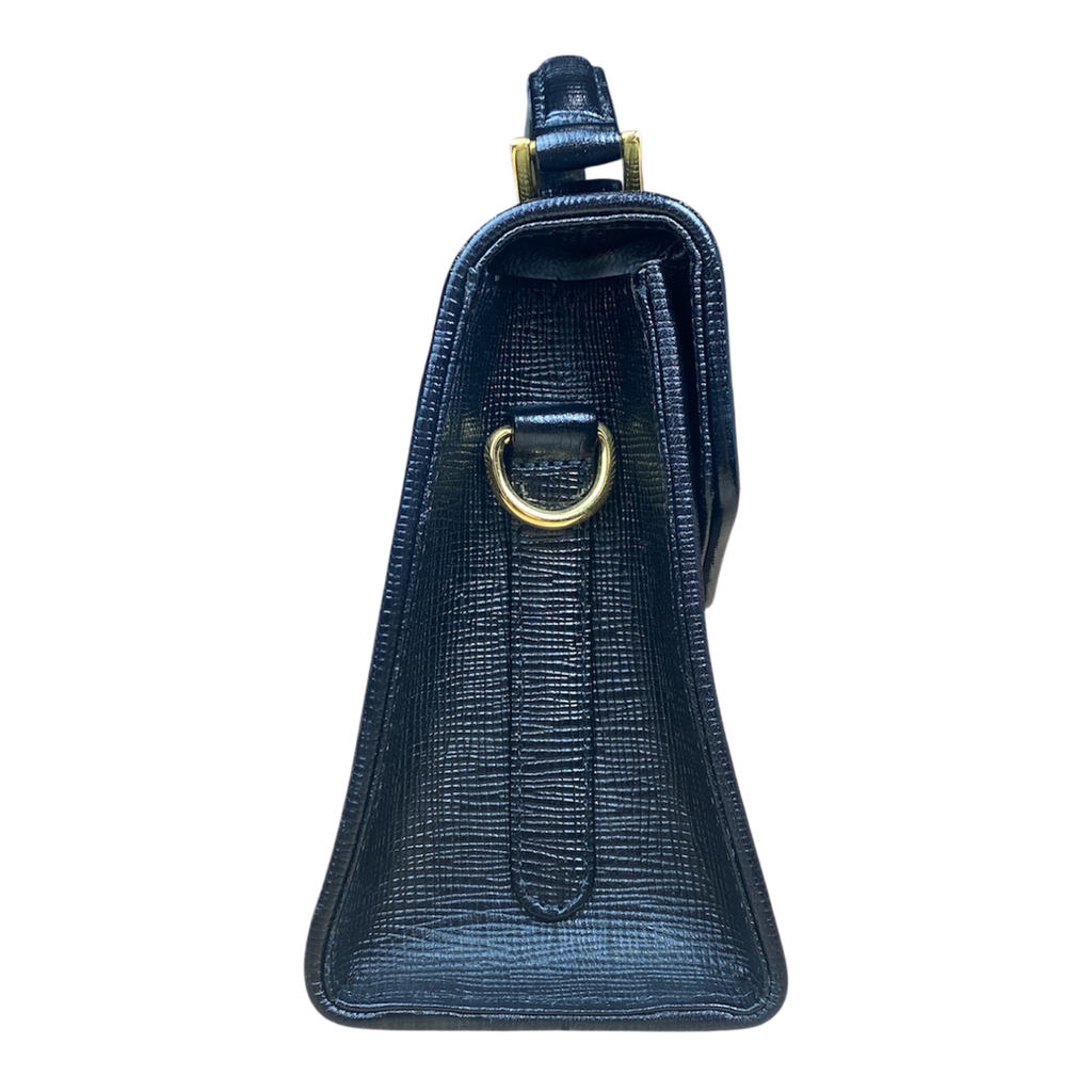 Sac Courrèges Trapeze — Cuir Texturé Noir