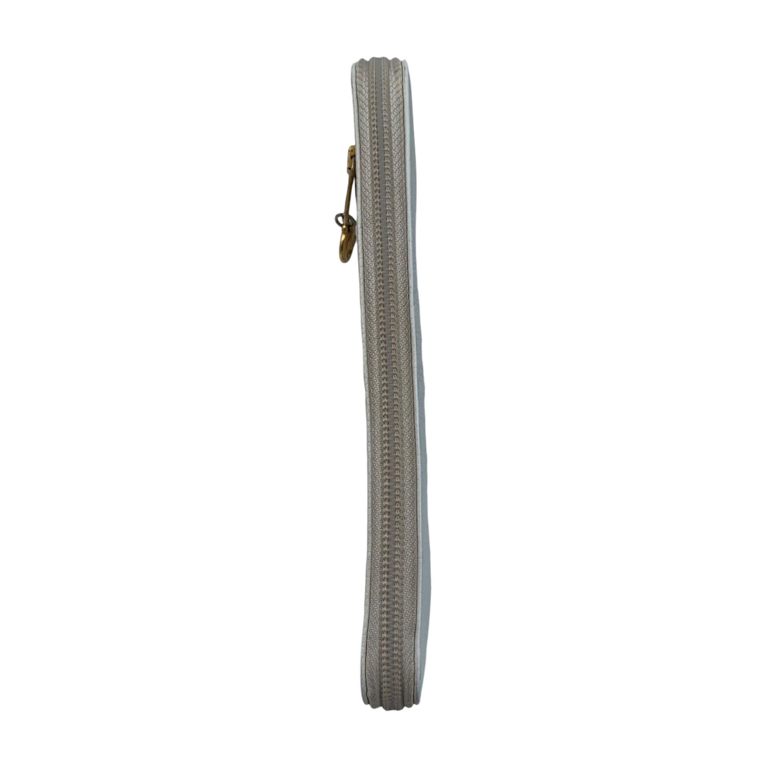 Portefeuille Chanel Zippé CC Cuir Caviar Blanc