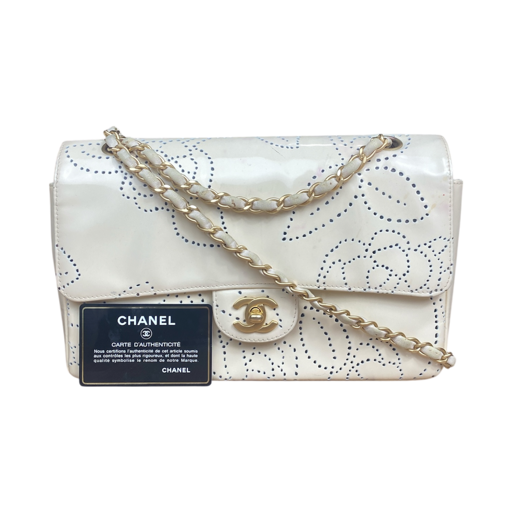 Chanel Timeless Flap Bag Camélia Crème vernis