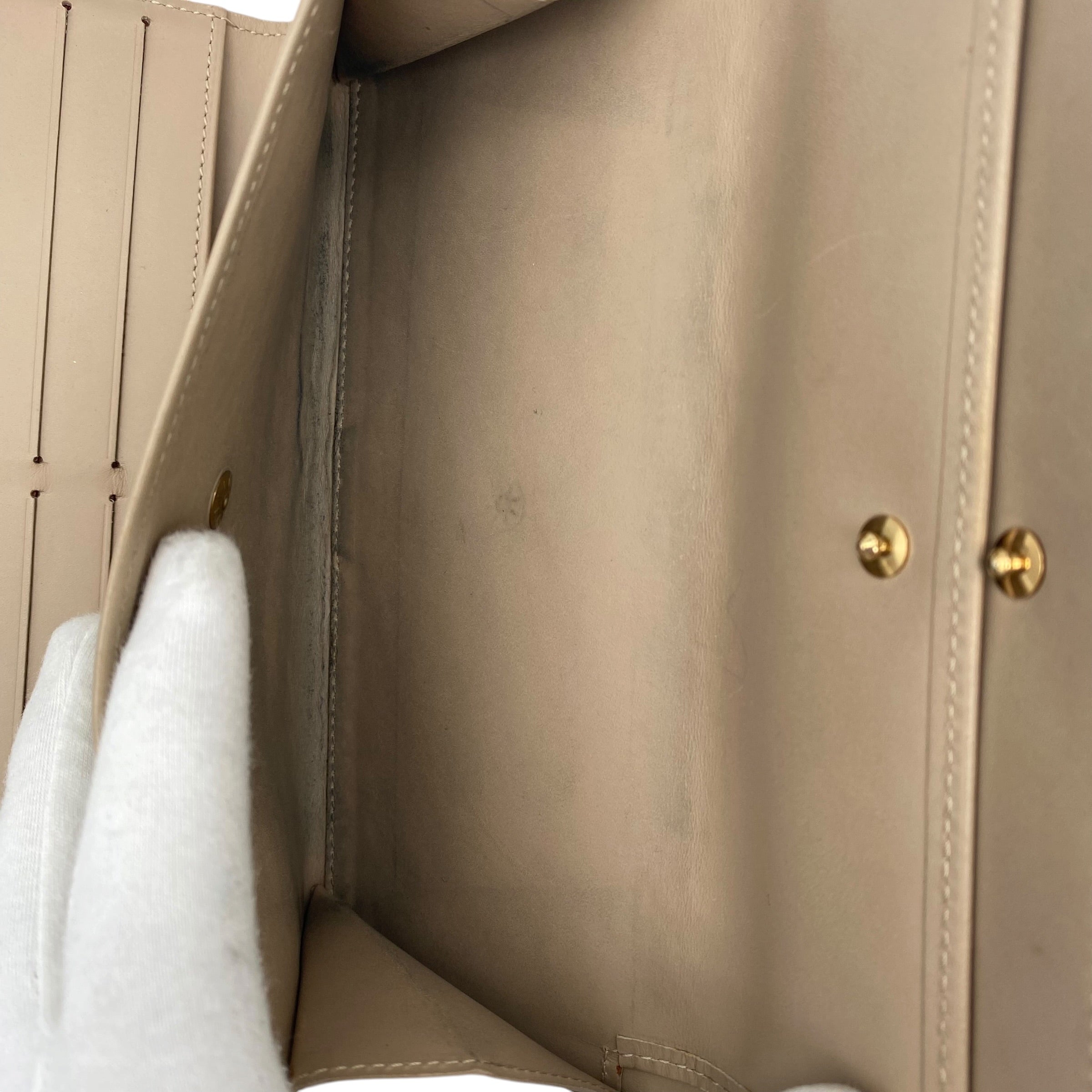 Portefeuille Louis Vuitton International Vernis dorée