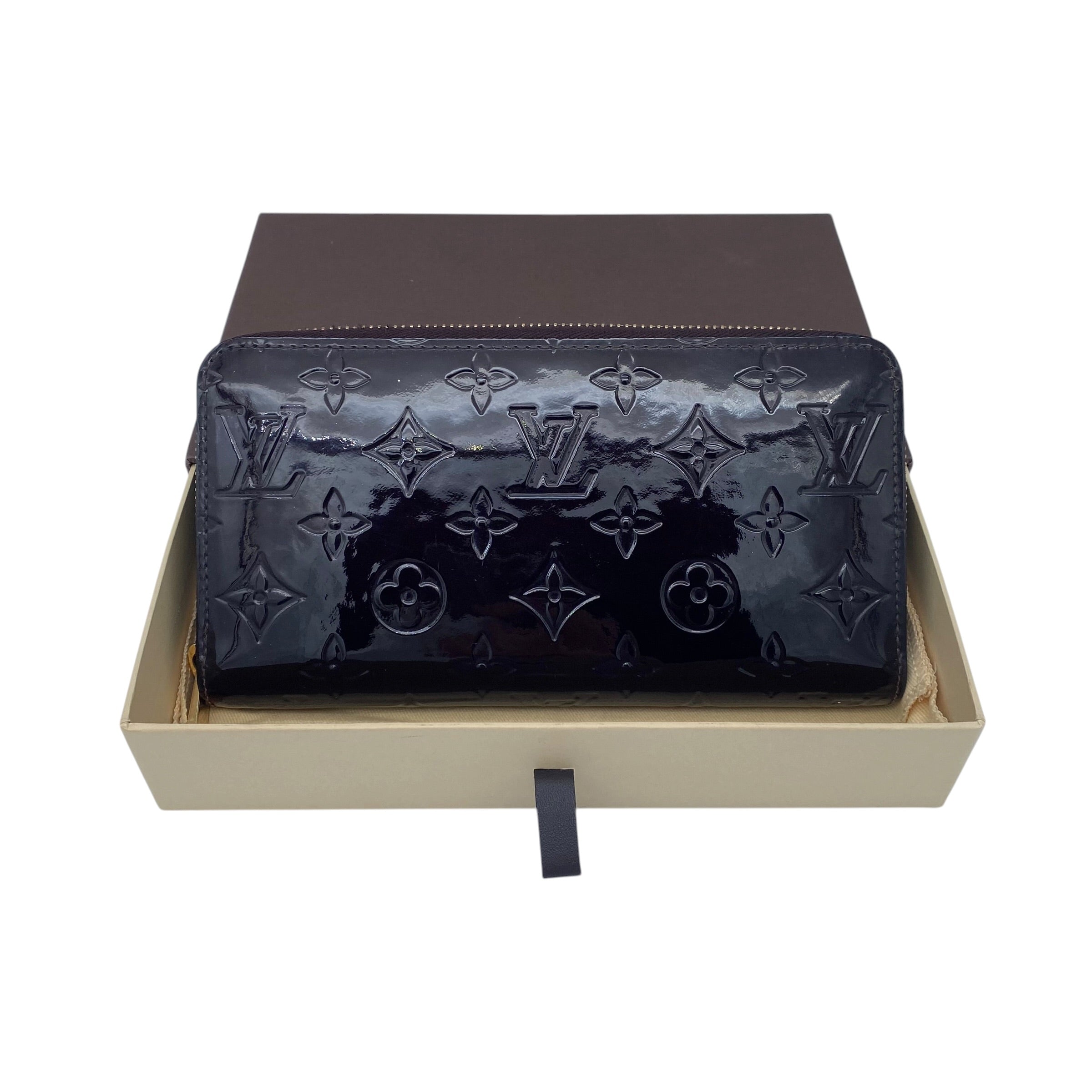 Portefeuille Louis Vuitton Zippy Wallet Vernis Amarante