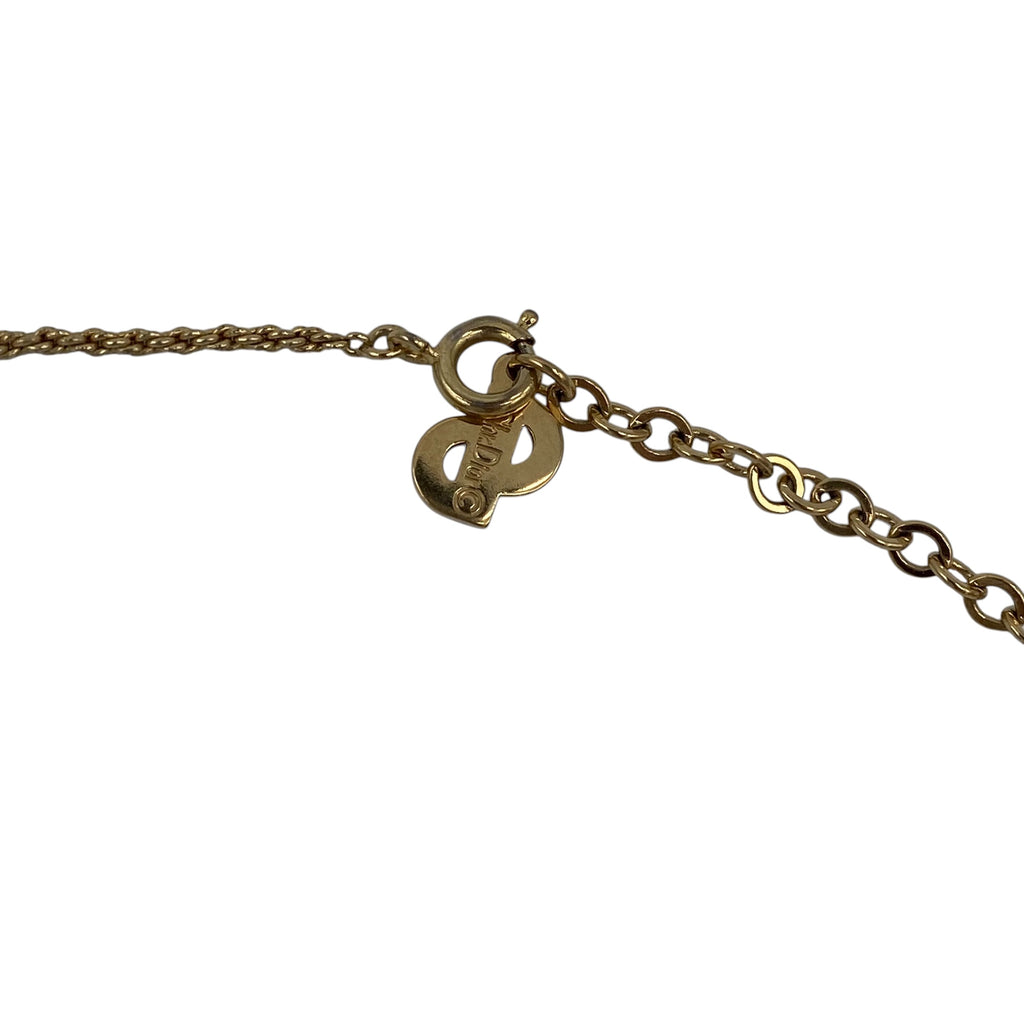 Collier Christian Dior Pendentif CD Logo Doré Vintage
