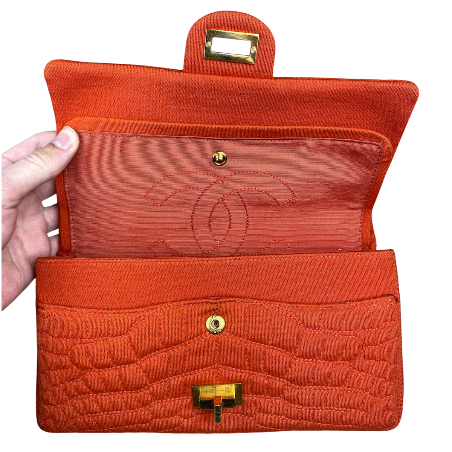 Chanel 2.55 Reissue — Édition Jersey Orange Vibrant