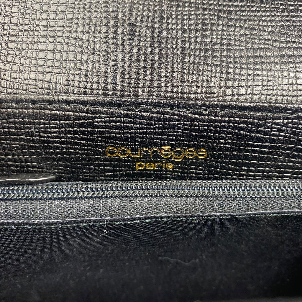 Sac Courrèges Trapeze — Cuir Texturé Noir