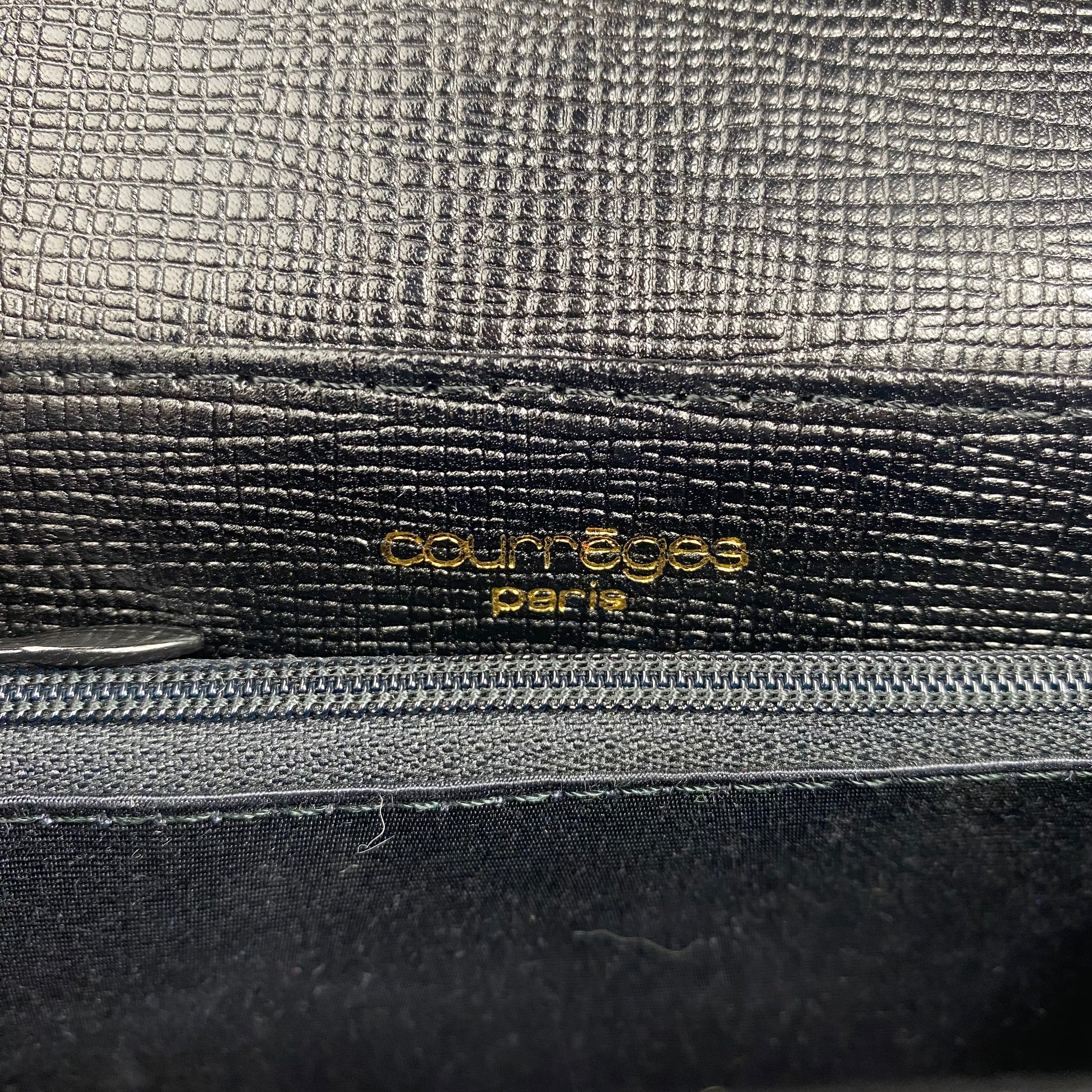 Sac Courrèges Trapeze — Cuir Texturé Noir