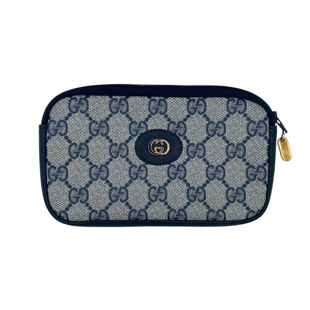 Pochette Gucci GG Supreme Interlocking G Bleu Marine
