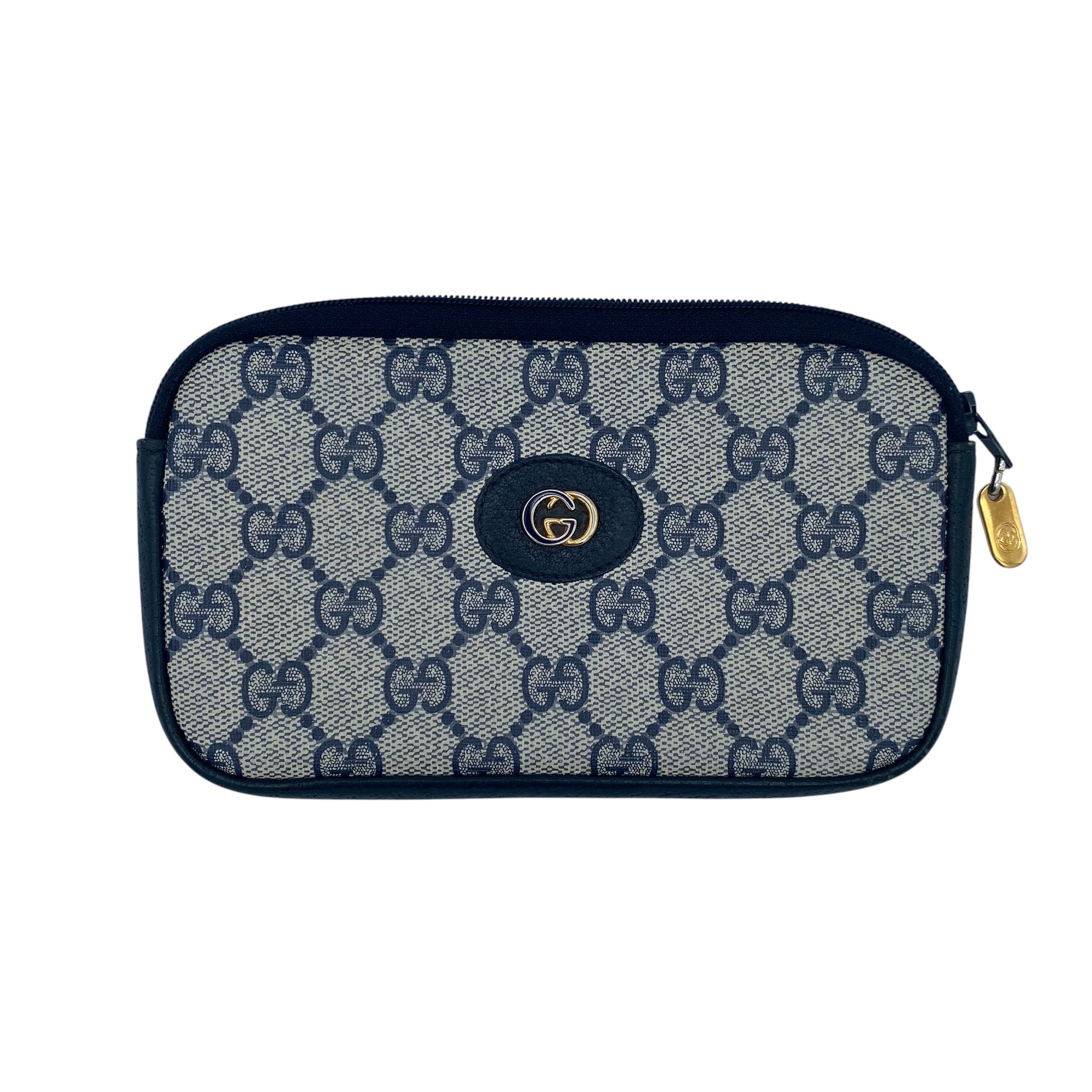 Pochette Gucci GG Supreme Interlocking G Bleu Marine