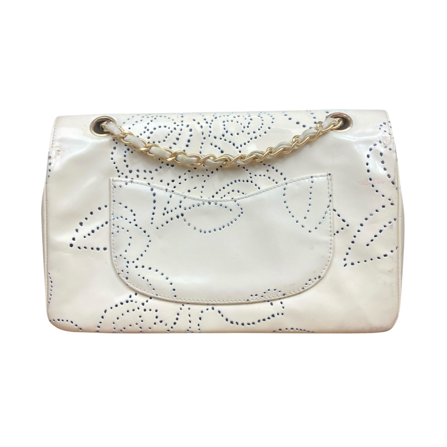 Chanel Timeless Flap Bag Camélia Crème vernis