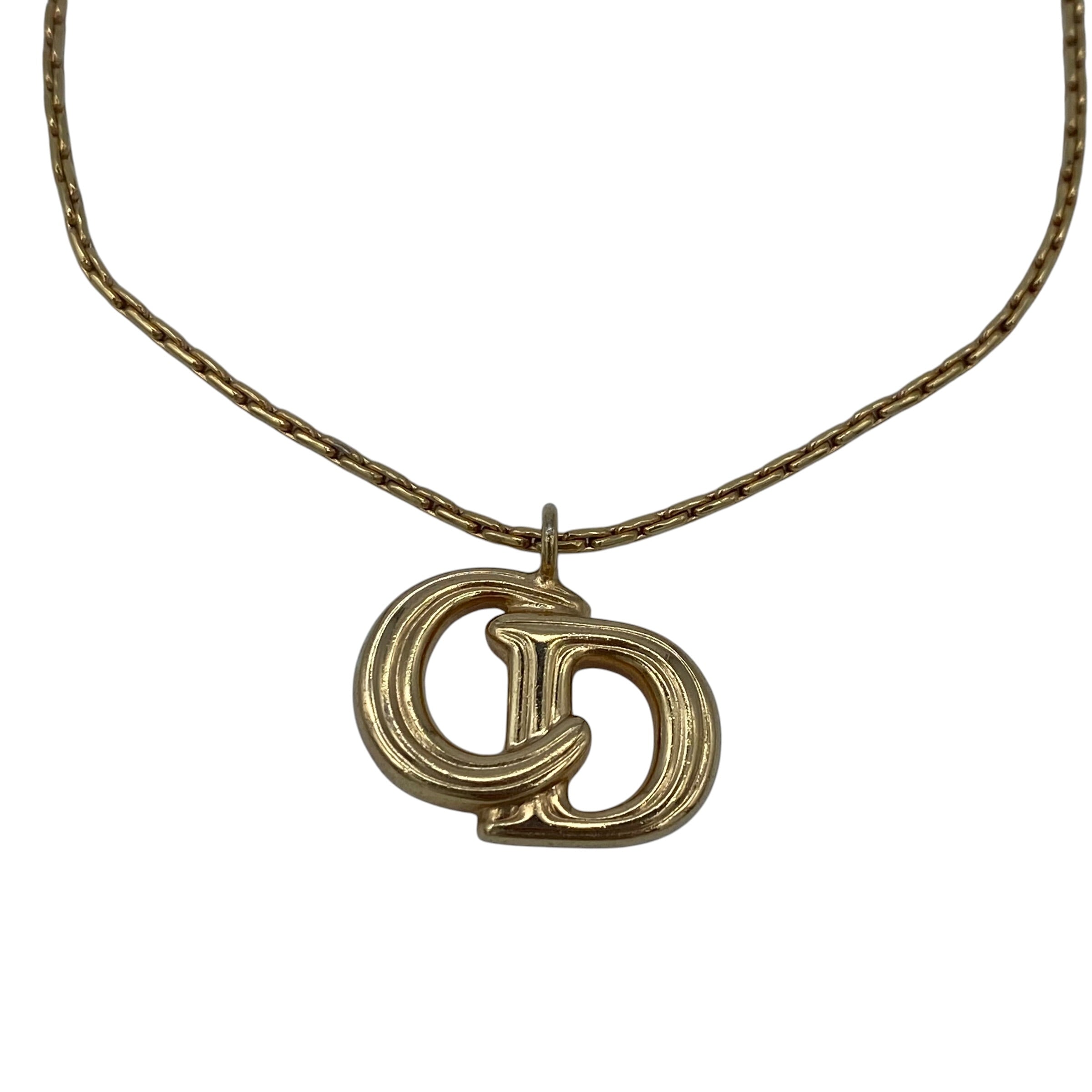 Bracelet Christian Dior Pendentif CD Logo Doré Vintage