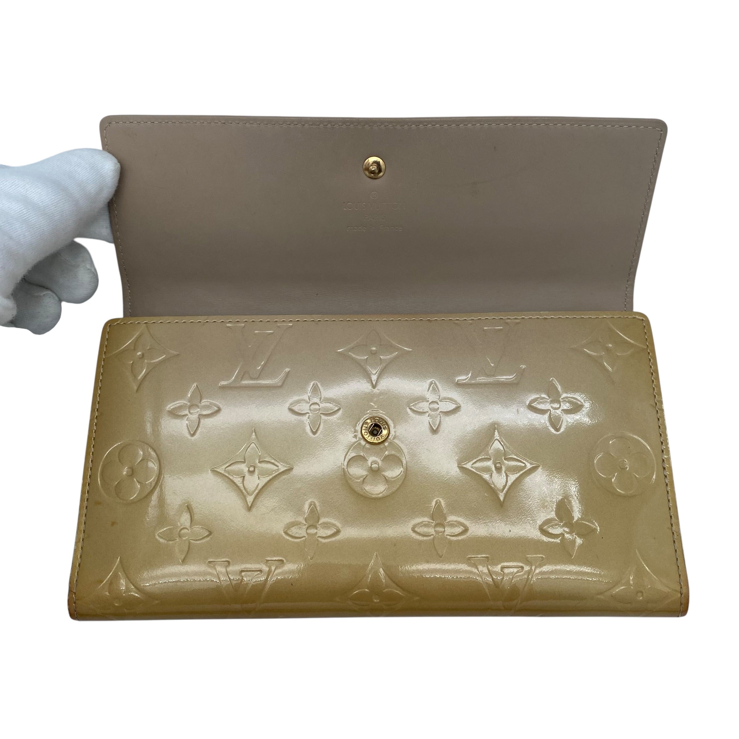 Portefeuille Louis Vuitton International Vernis dorée
