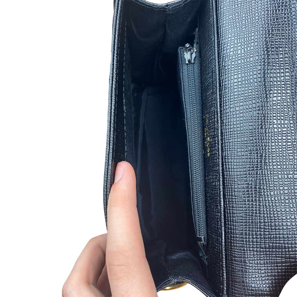 Sac Courrèges Trapeze — Cuir Texturé Noir