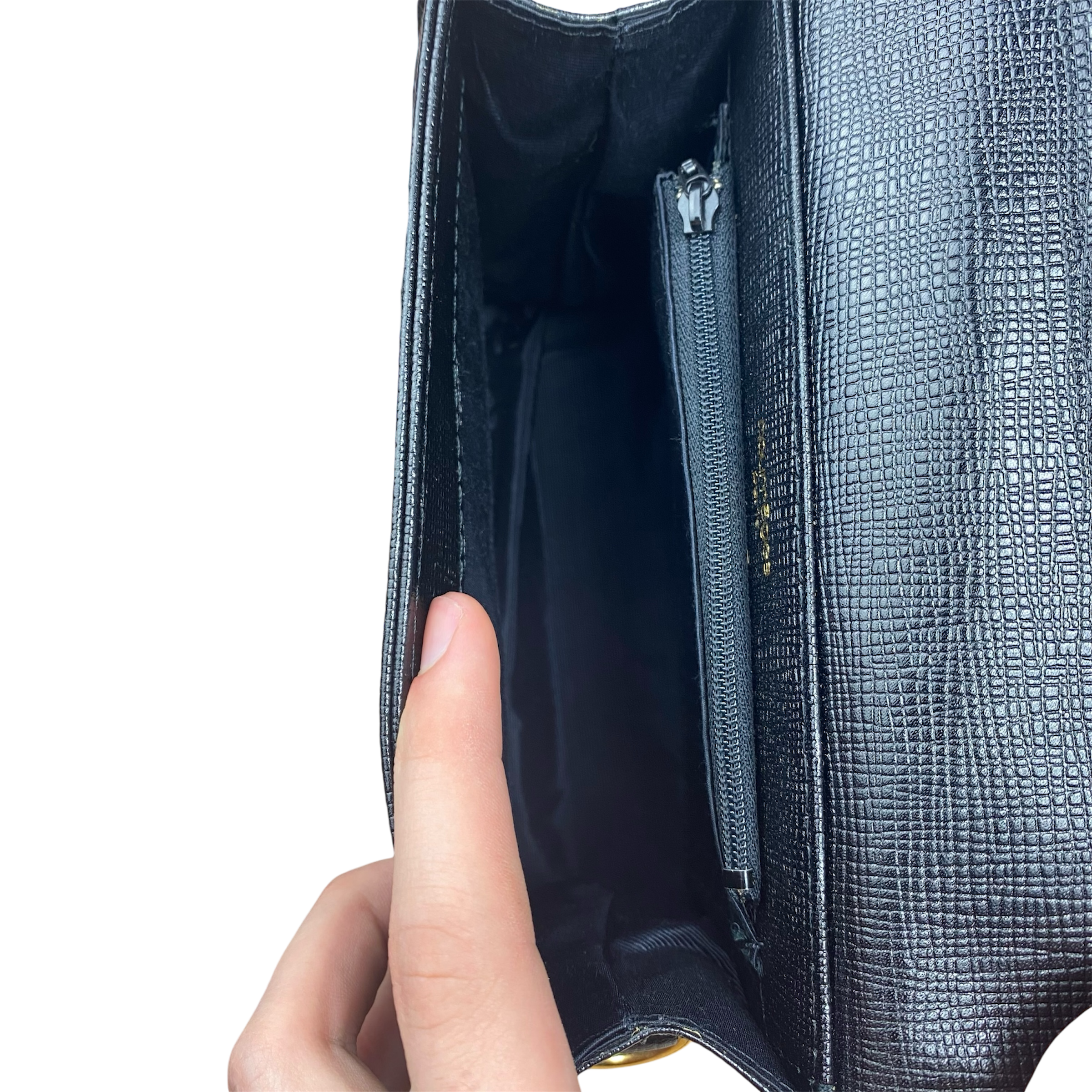 Sac Courrèges Trapeze — Cuir Texturé Noir