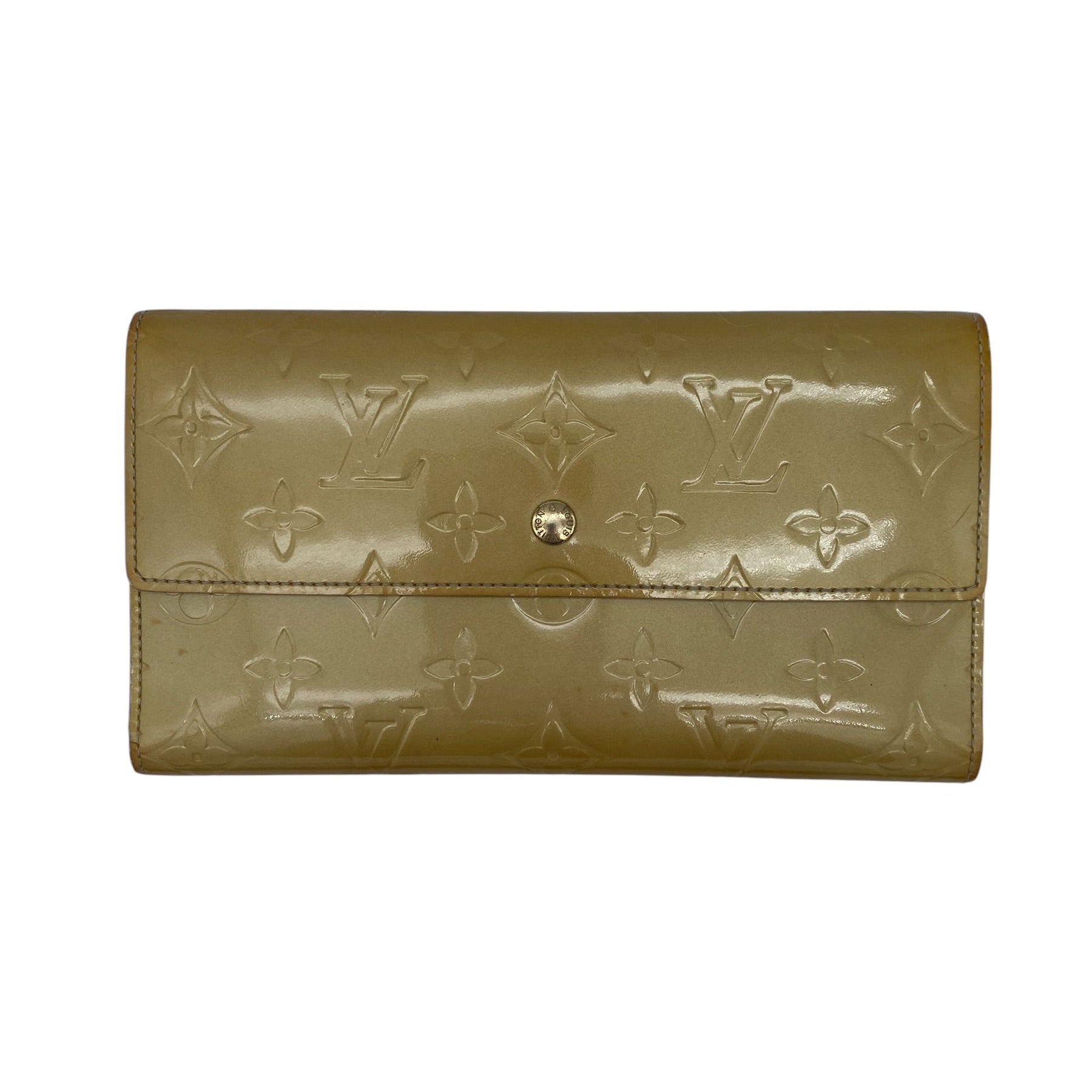 Portefeuille Louis Vuitton International Vernis dorée