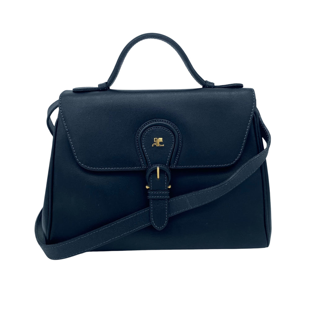 Sac Courrèges Paris Cuir Noir vintage