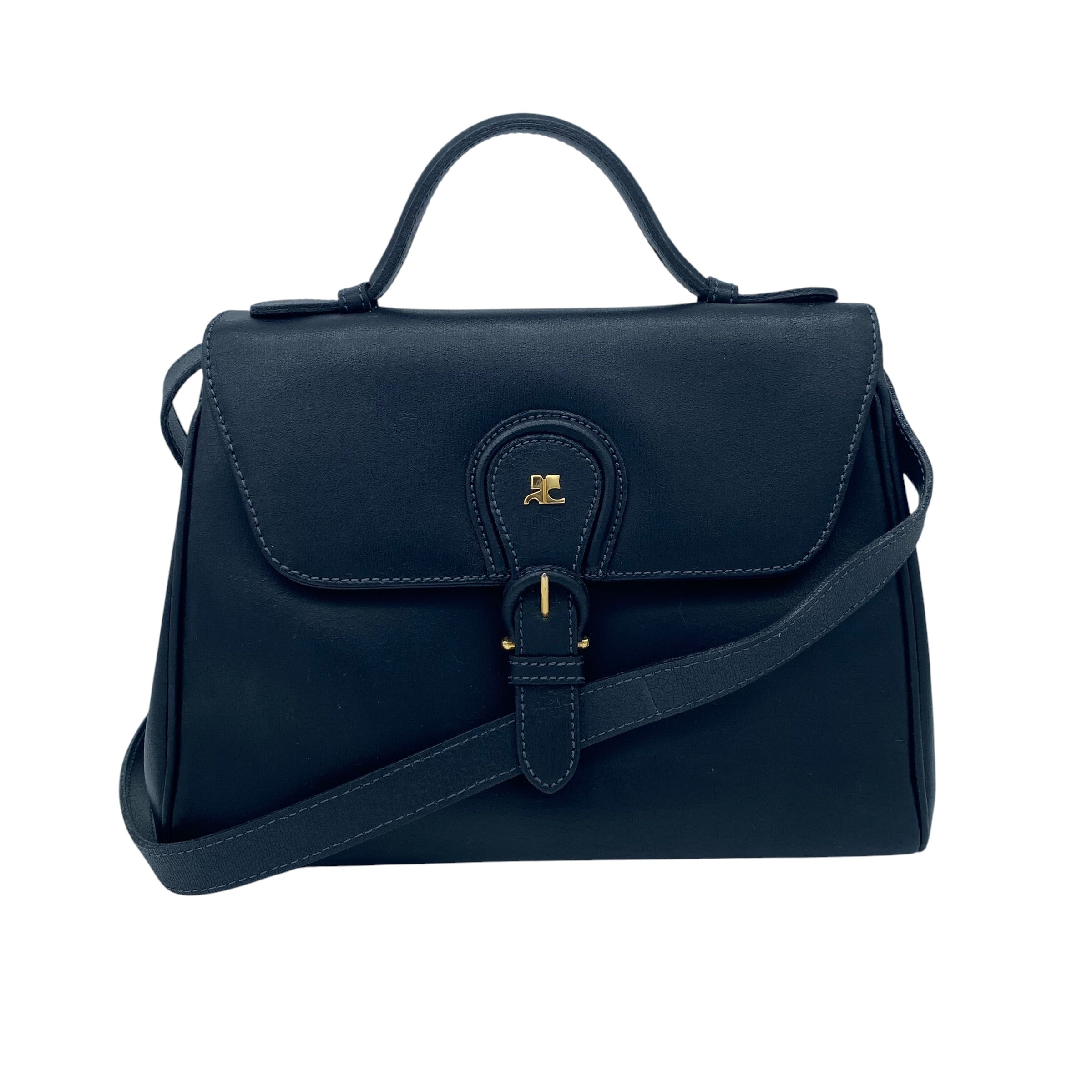 Sac Courrèges Paris Cuir Noir vintage