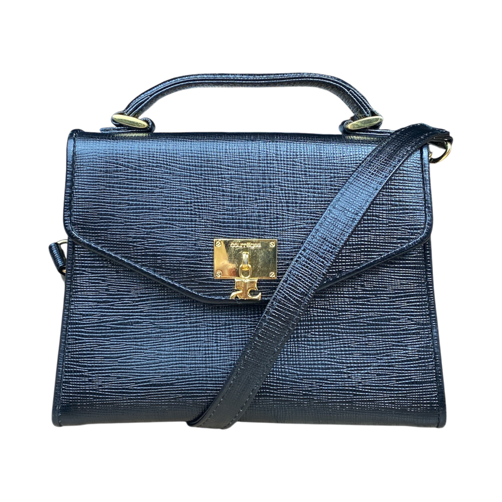 Sac Courrèges Trapeze — Cuir Texturé Noir