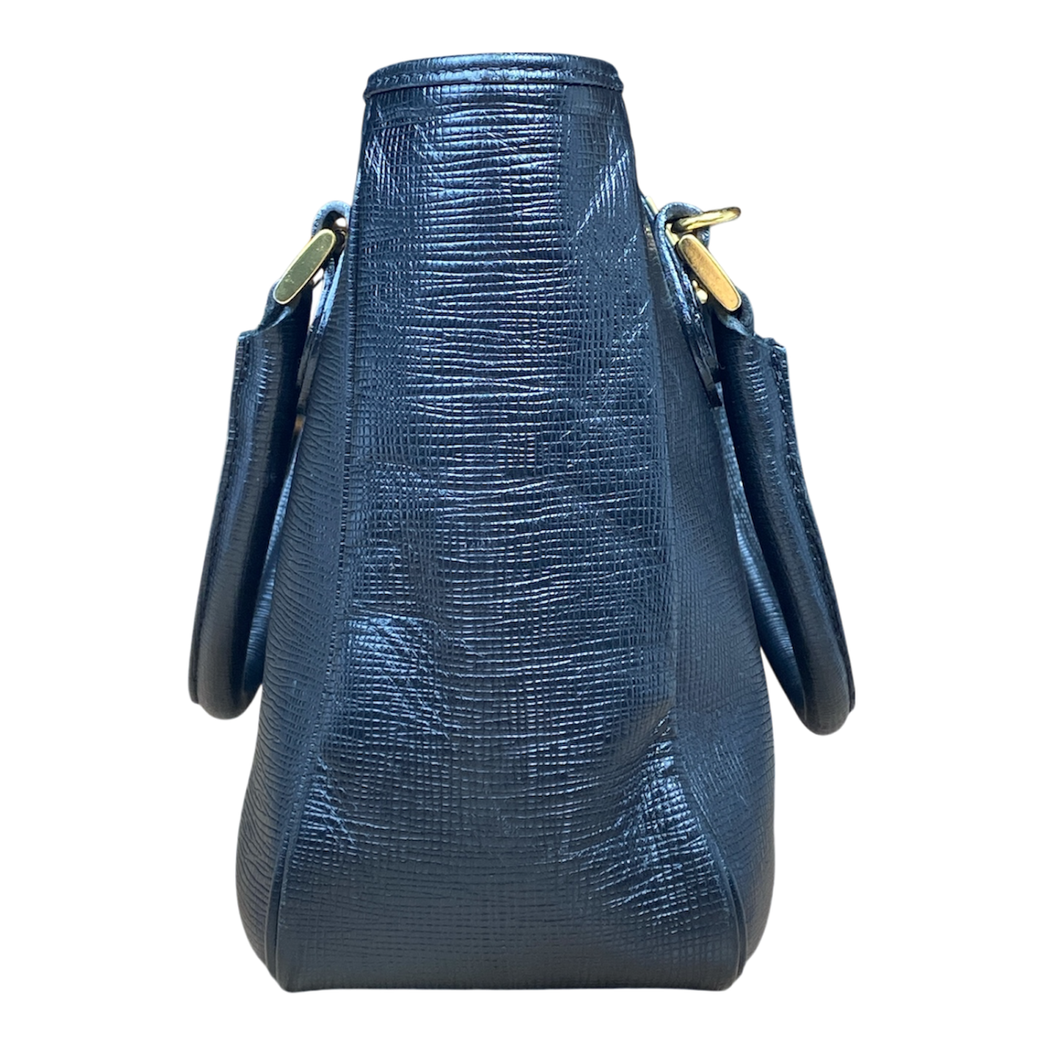 Sac Courrèges Vintage — Cuir Texturé Noir & Bijouterie Dorée