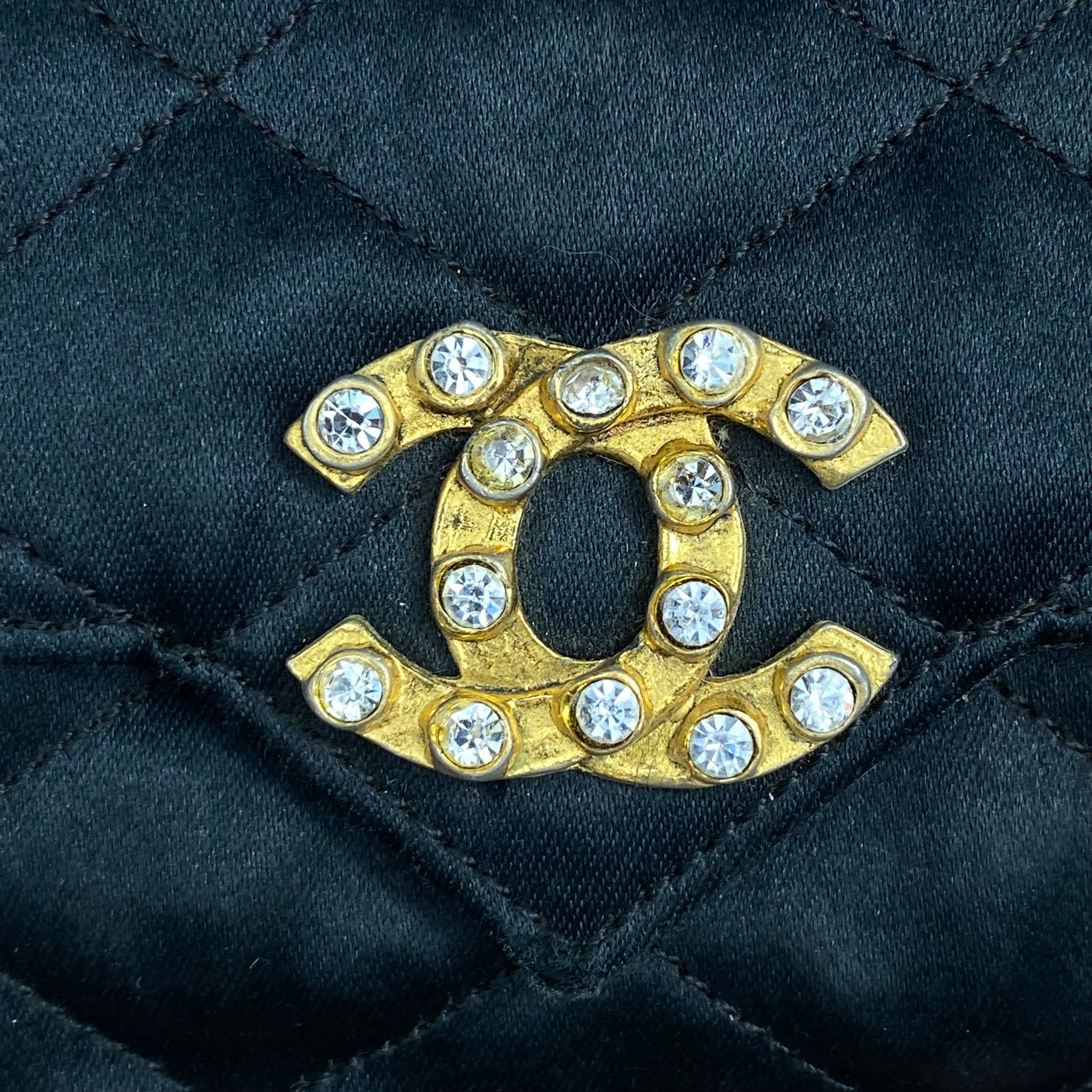 Sac Chanel Vintage Nylon Noir & Strass