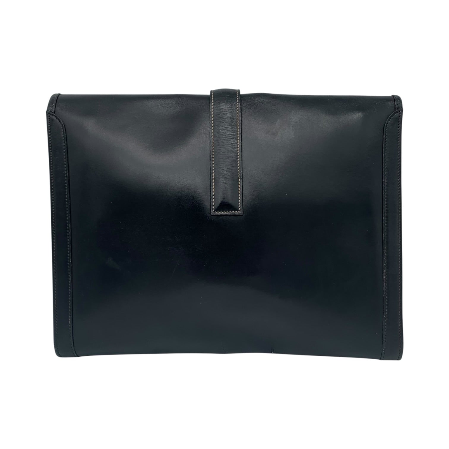 Pochette Hermès Jige Elan 29 Cuir Box Noir