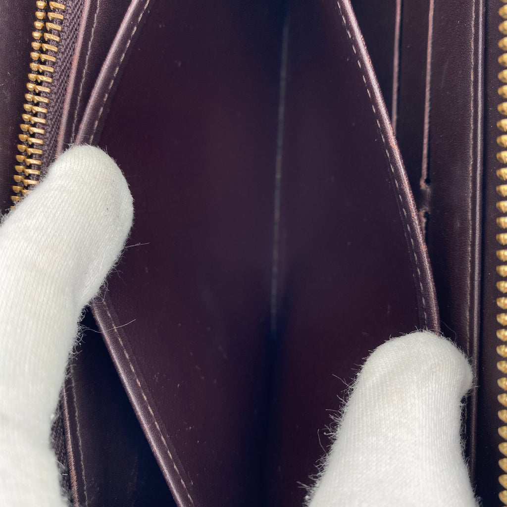 Portefeuille Louis Vuitton Zippy Wallet Vernis Amarante